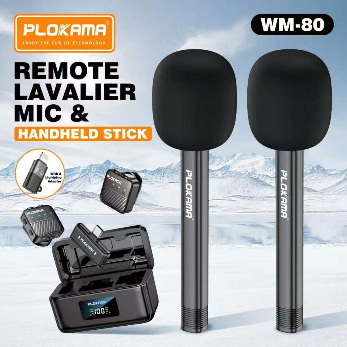 PLOKAMA WM-80 Micro Interview Sans Fil Double Mic