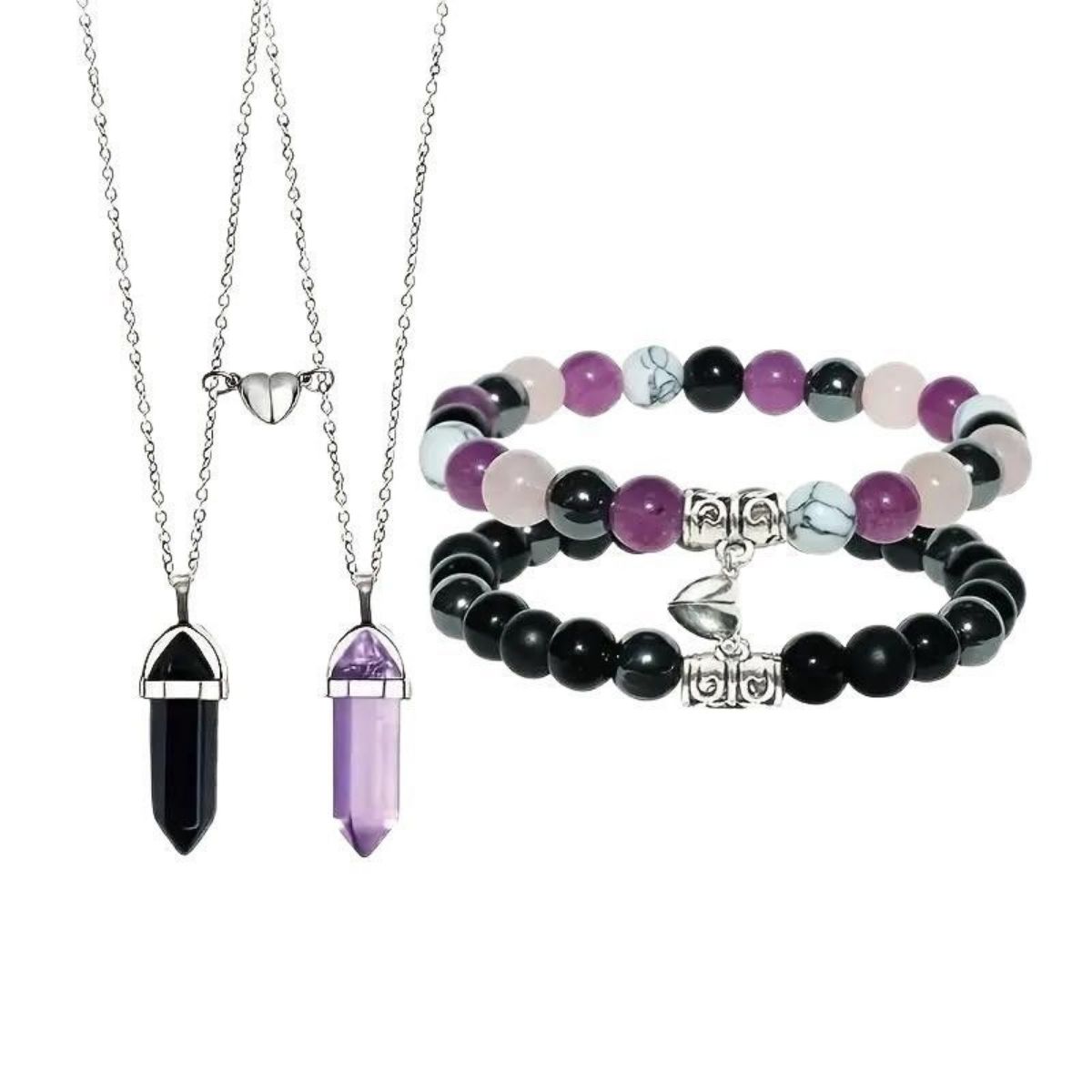 Bracelet et collier couple ensemble - photo 3