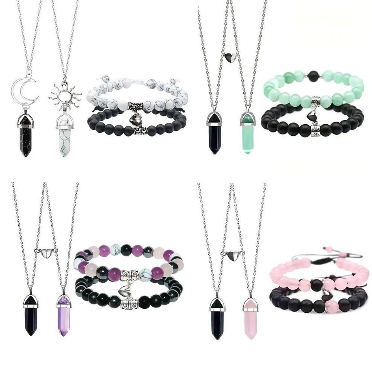 Bracelet et collier couple ensemble