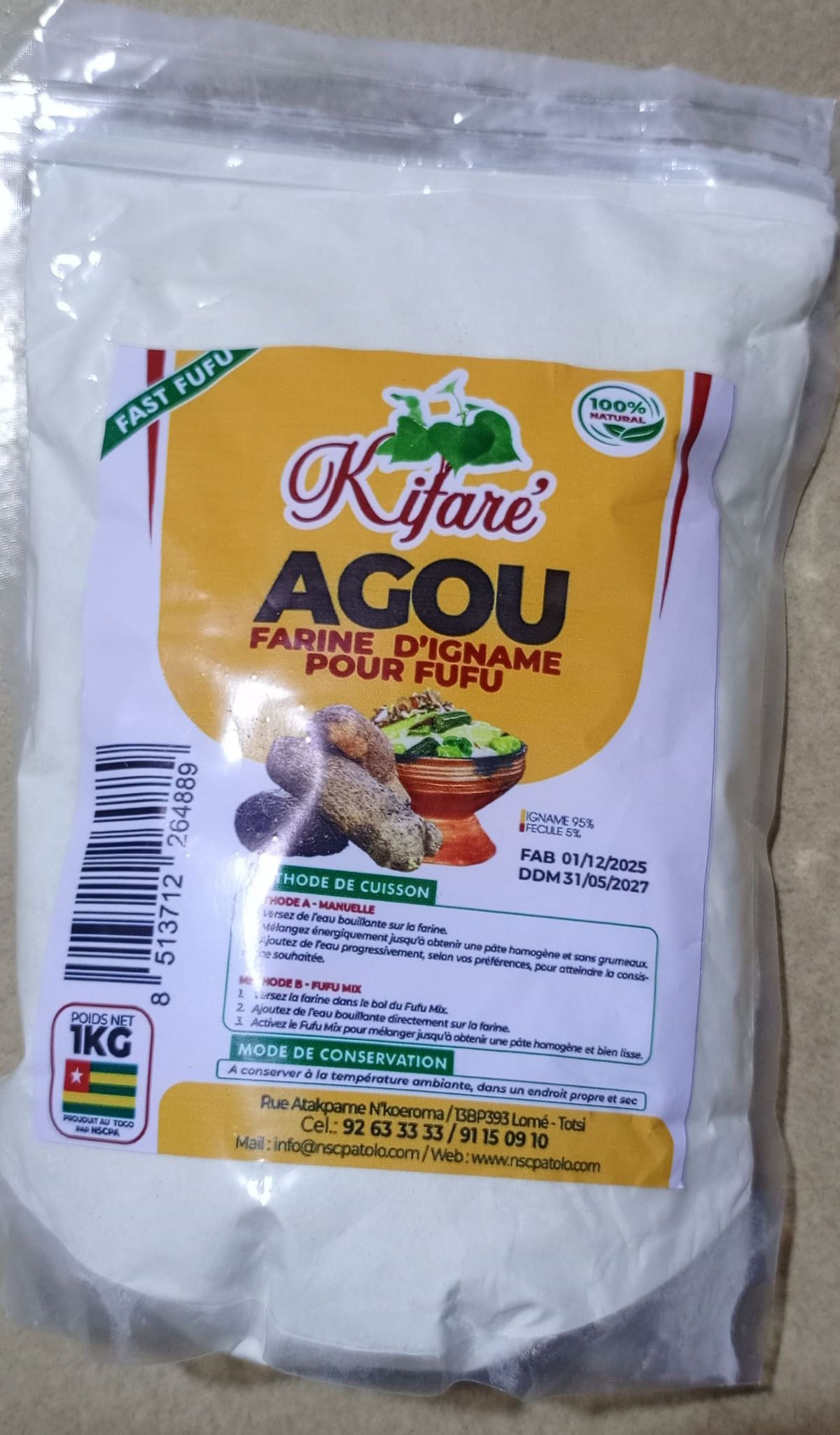 Farine d&rsquo;igname pour foufou