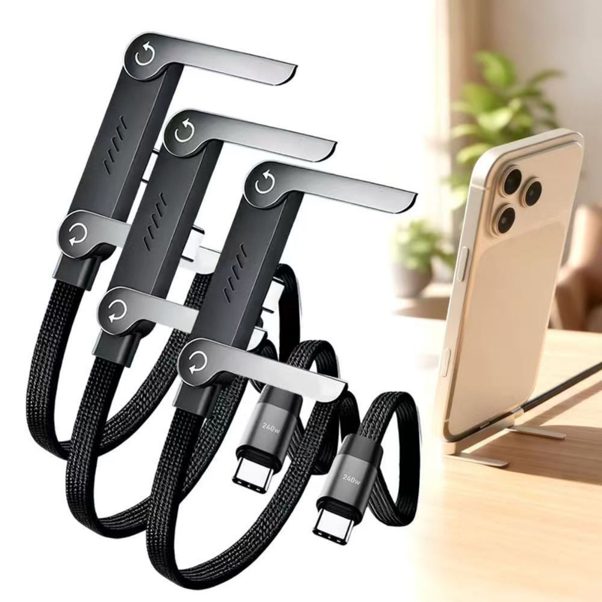 Câble de charge avec support intégré