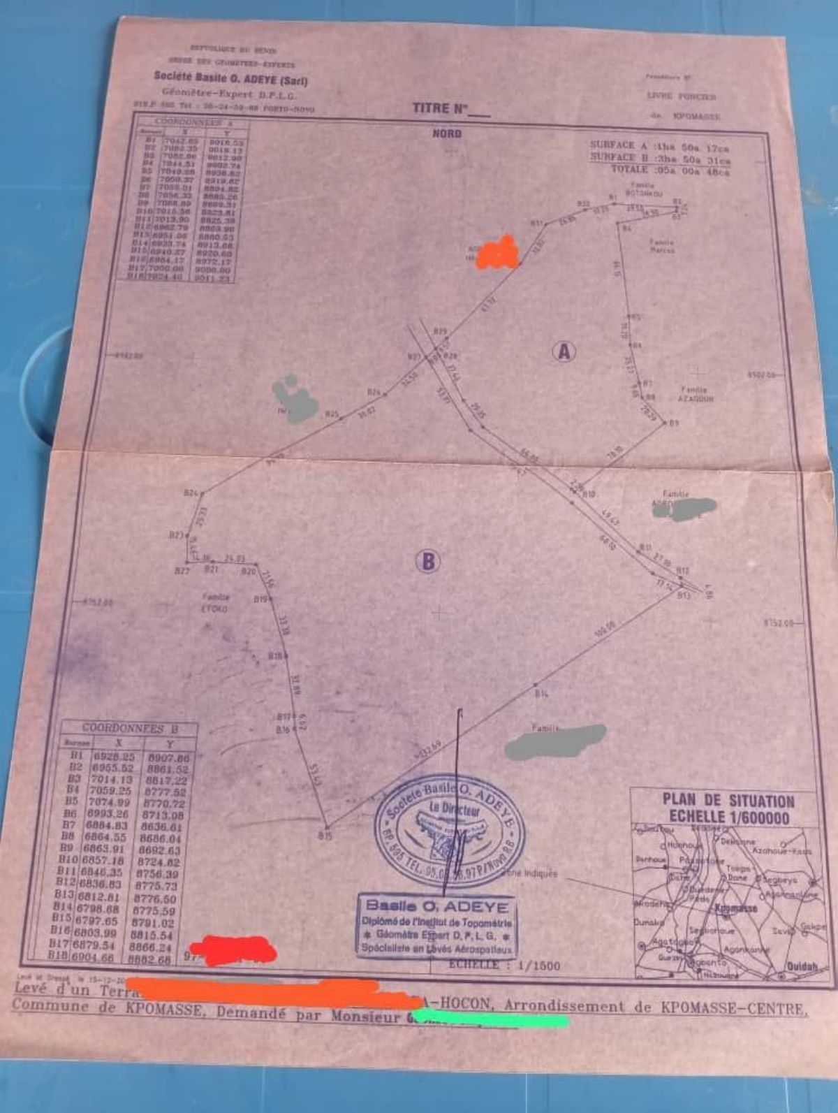 Domaine à kpomassè à vendre avec TF