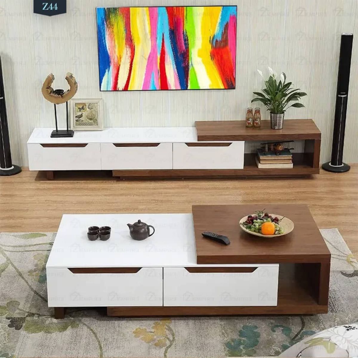 Ensemble Meuble TV + Table Basse Moderne