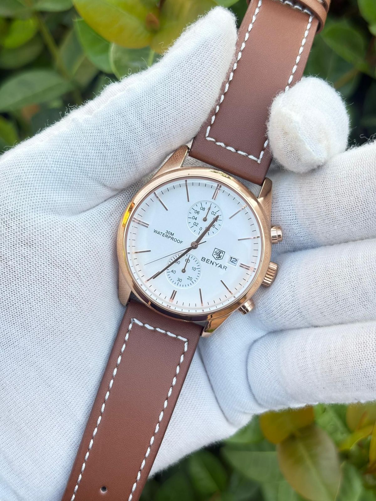 Montre BENYAR Chronographe Marron - photo 3