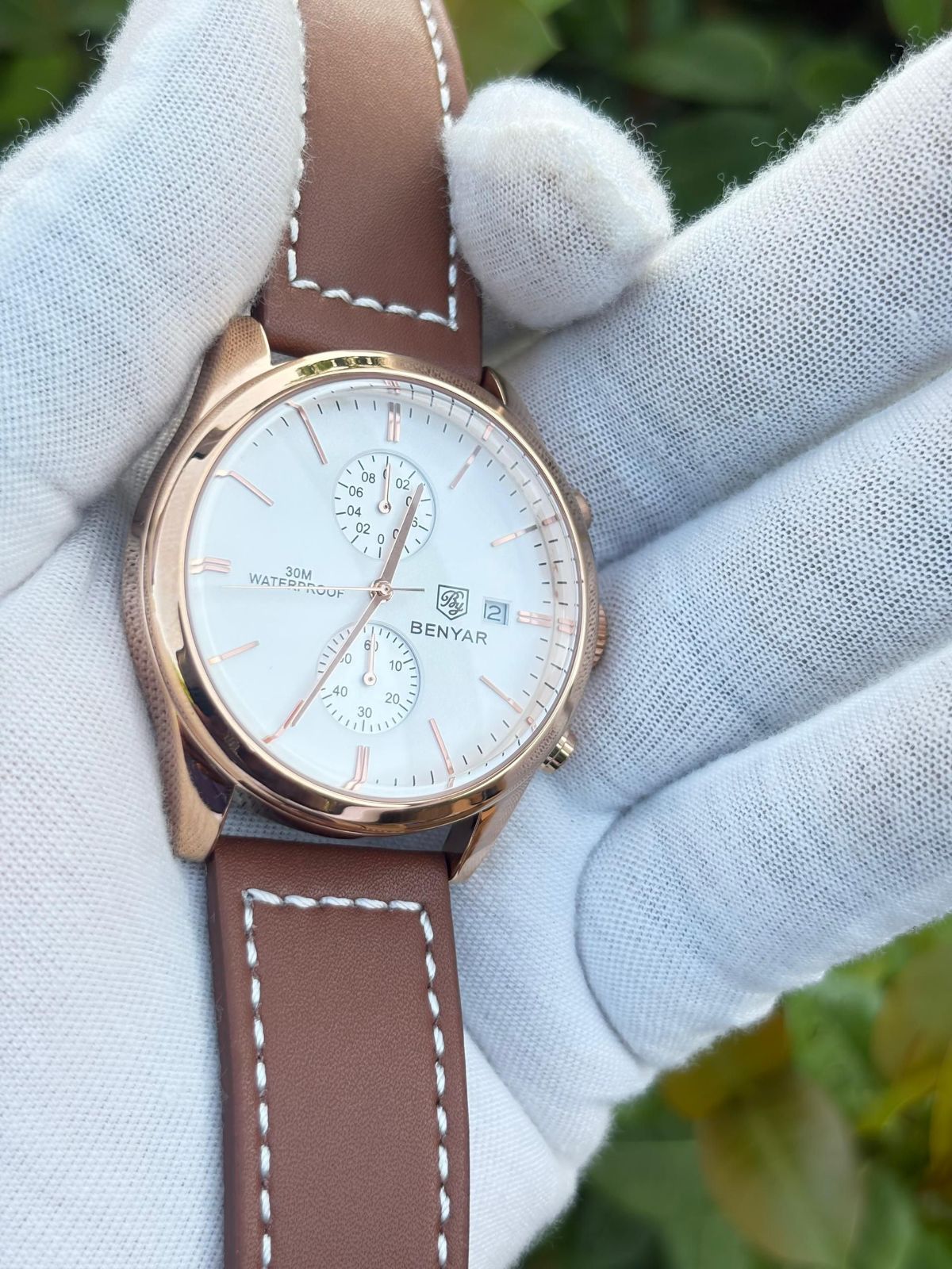 Montre BENYAR Chronographe Marron - photo 2