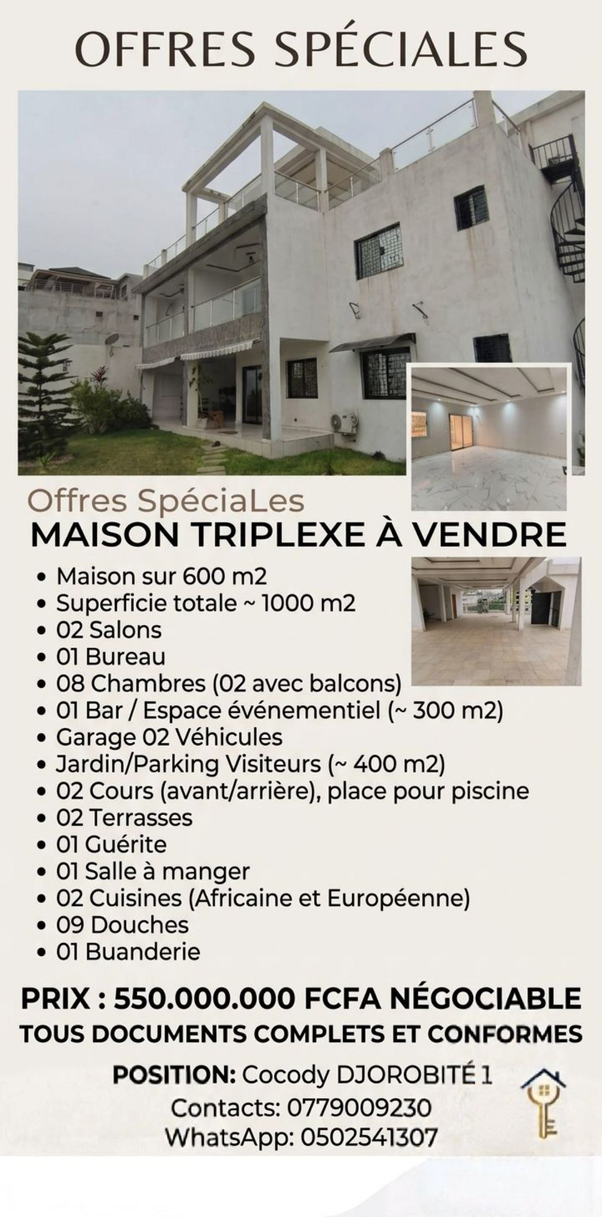 MAISON TRIPLEXE EN VENTE