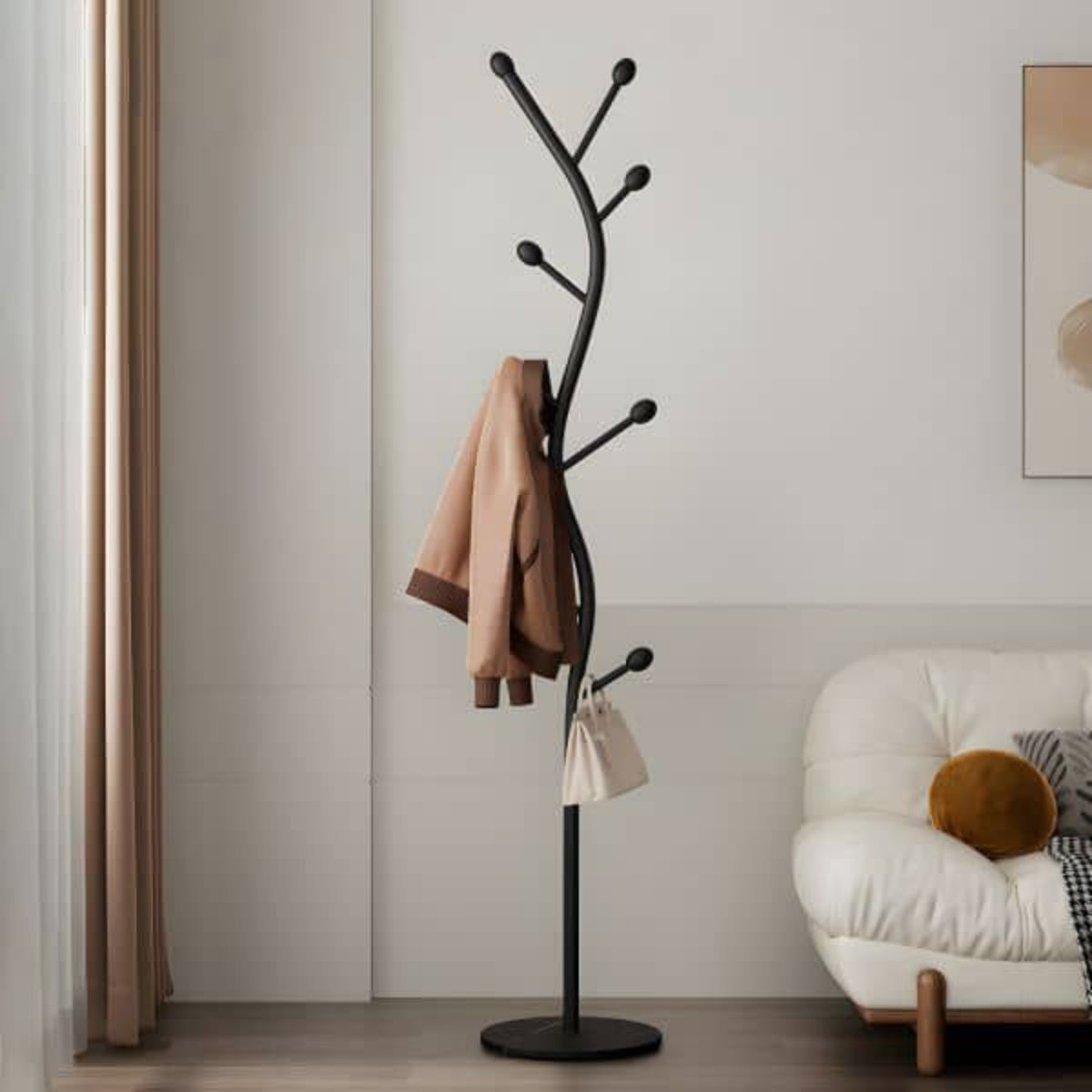 Porte-manteau sur pied en métal