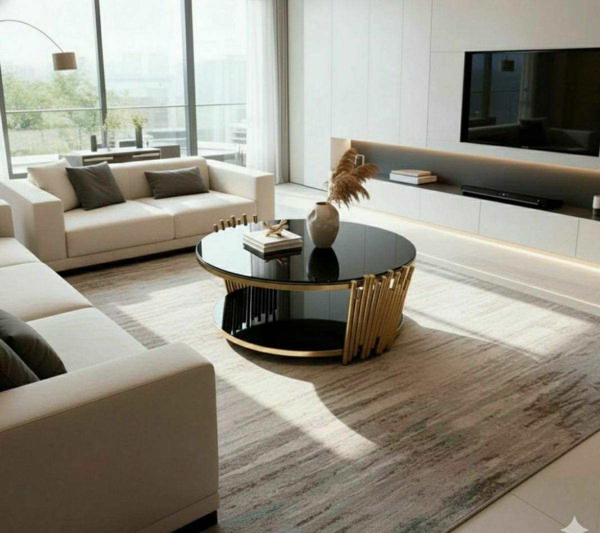 TABLE BASE ROND AVEC UN PLATEAU EN VERRE TREMPÉ - photo 3