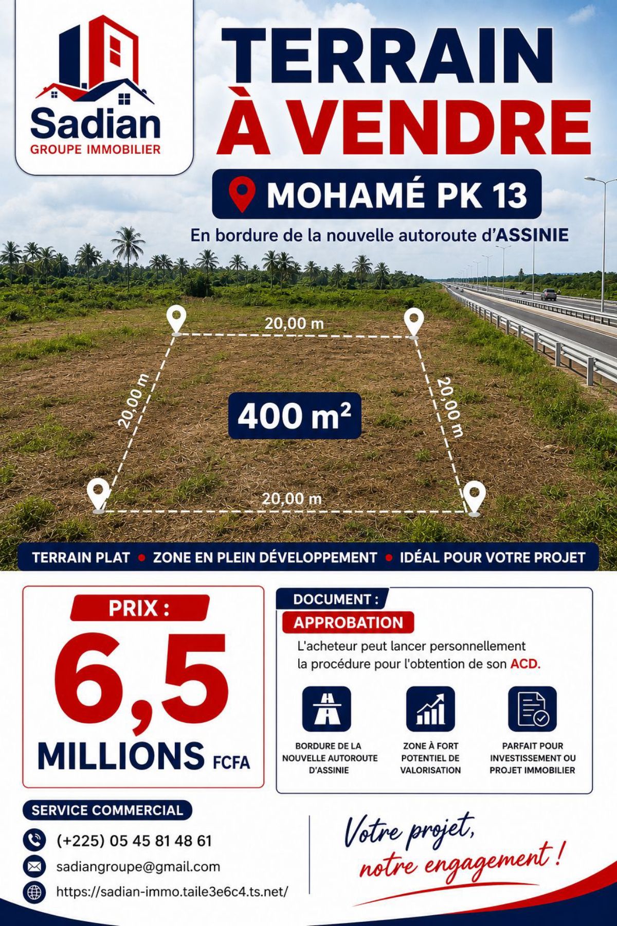 Vente de terrain à Mohamé