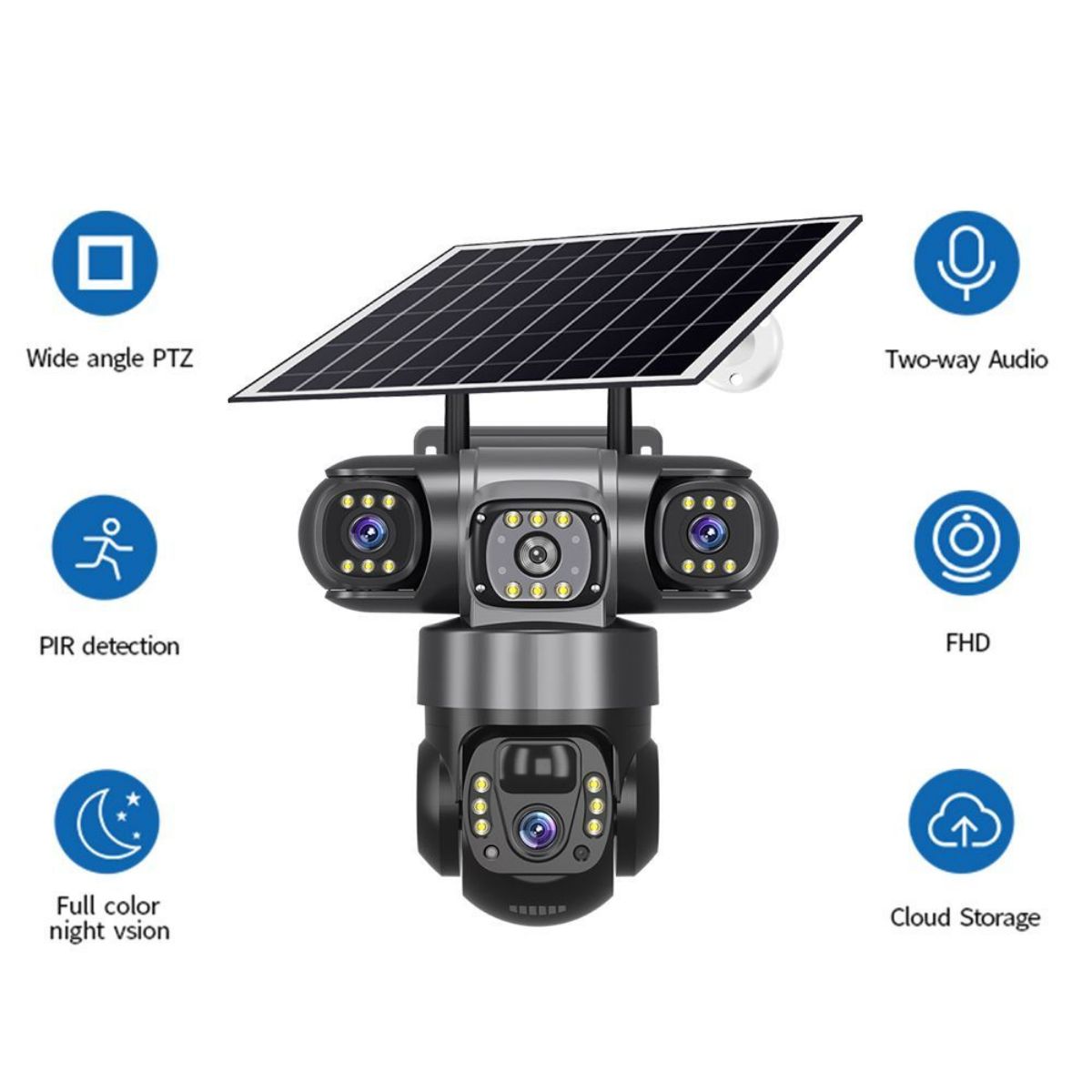 Caméra solaire triple objectifs