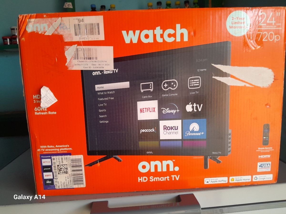 TV SMART ONN. ROKU 24&Prime; NEUVE