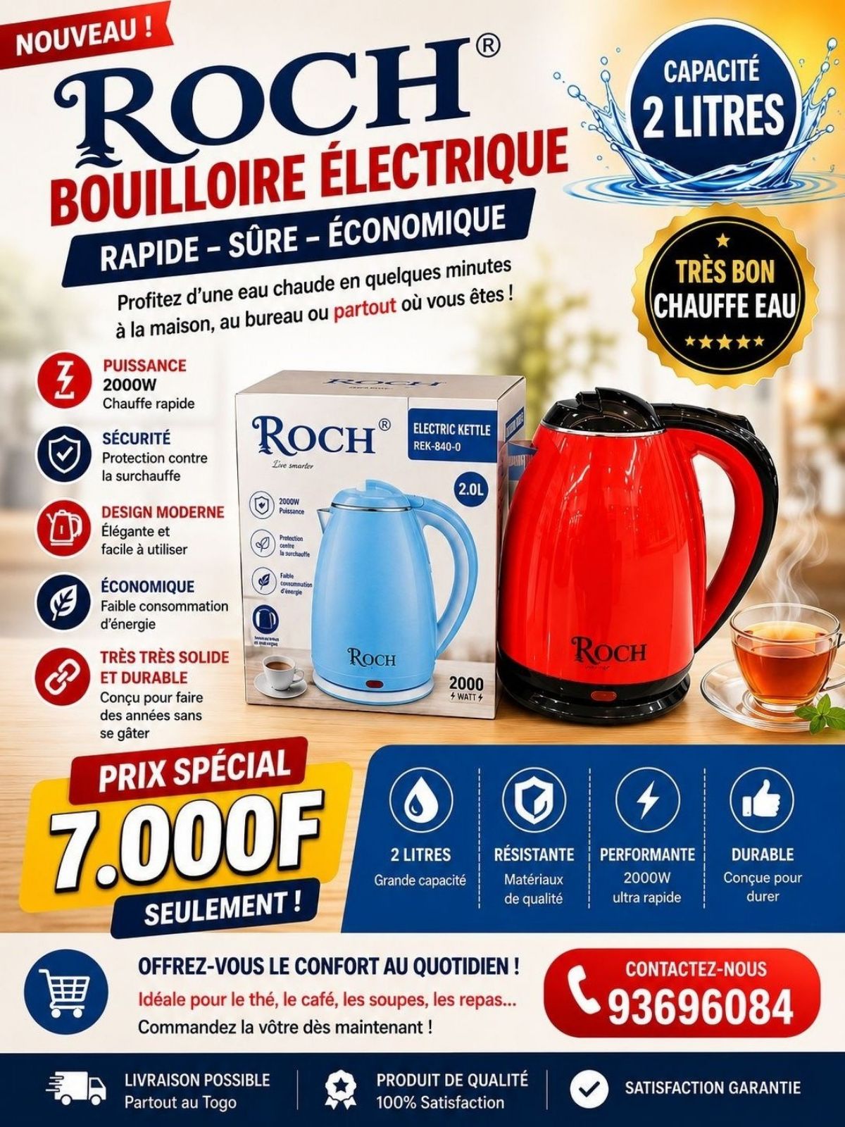 Chauffe eau ROCH original 2 litres