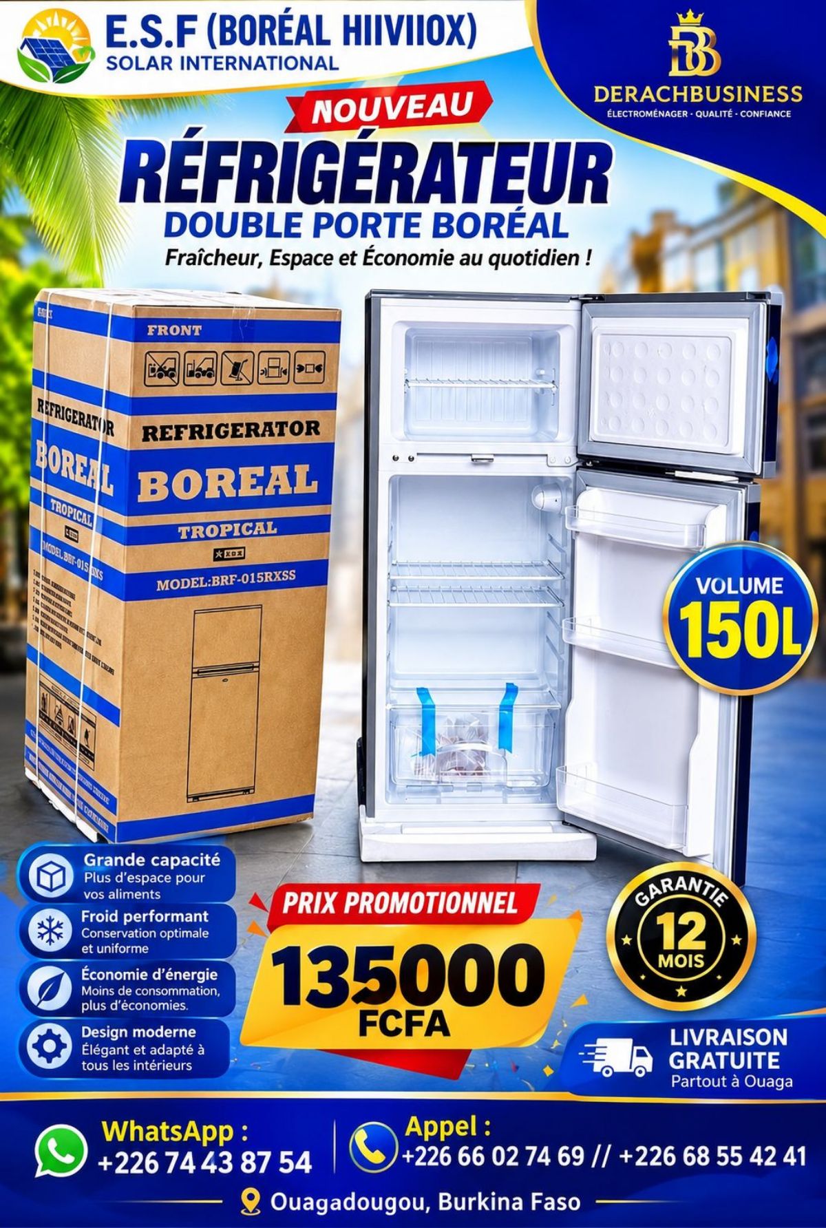 Réfrigérateur congélateur boréal 💦150L💦220L💦 - photo 2