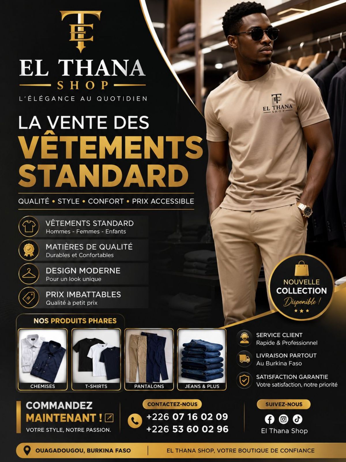 Vêtements homme, habit standard et bonne qualité