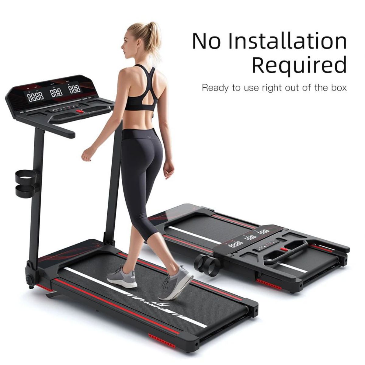Tapis de course pliable avec ecran led bluetooth