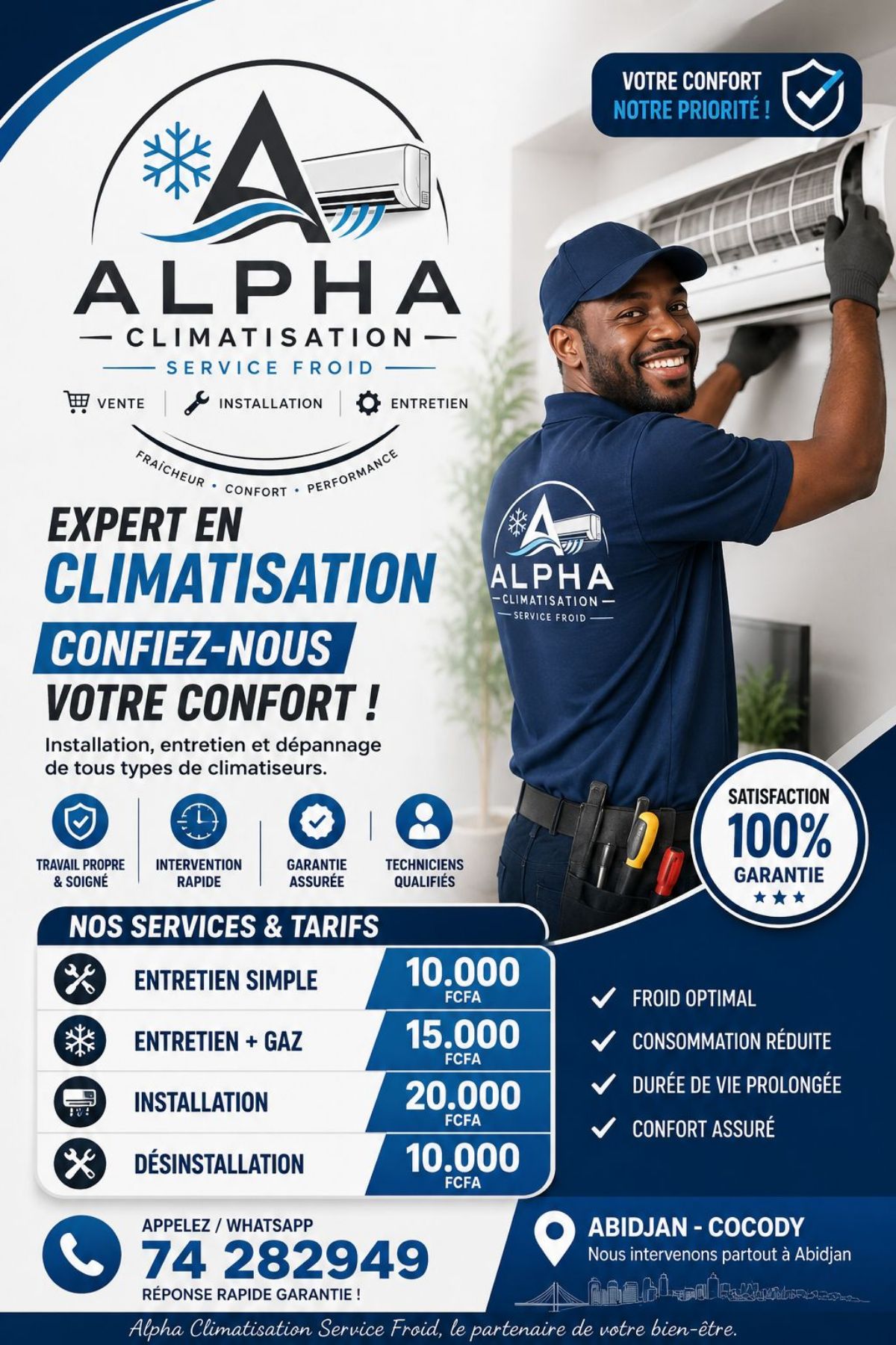 Vente Entertien et réparation de climatiseur