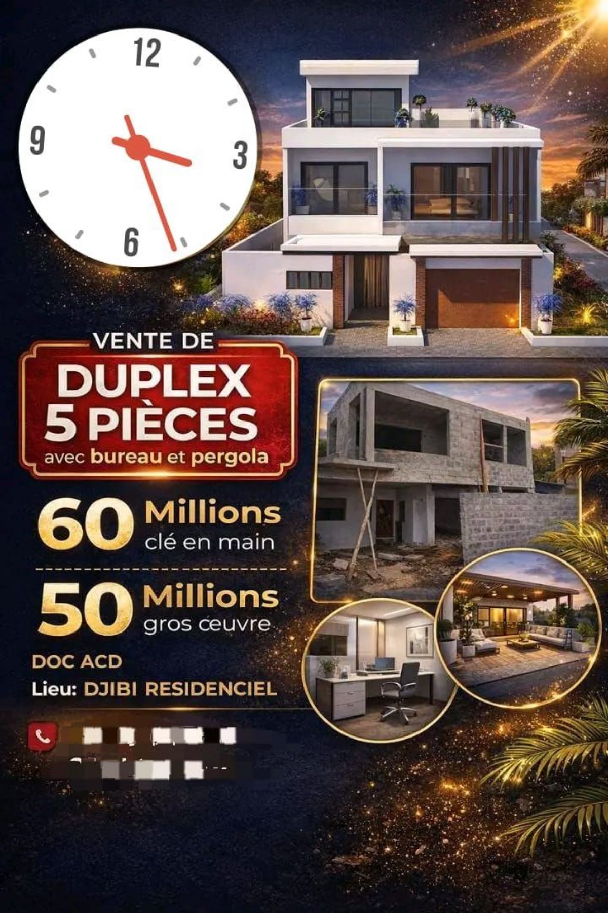 VILLA DUPLEX 5 PIÈCE À DJIBI RÉSIDENTIEL A VENDRE