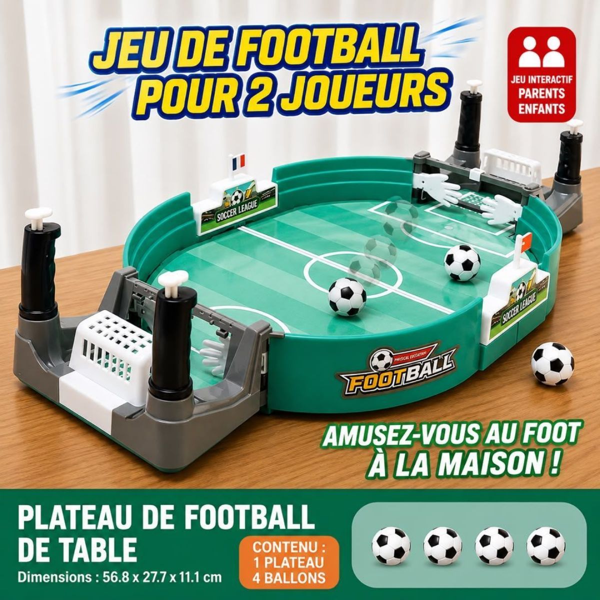 Baby-Foot de Table Interactif – 2 Joueurs 🎯 - photo 3