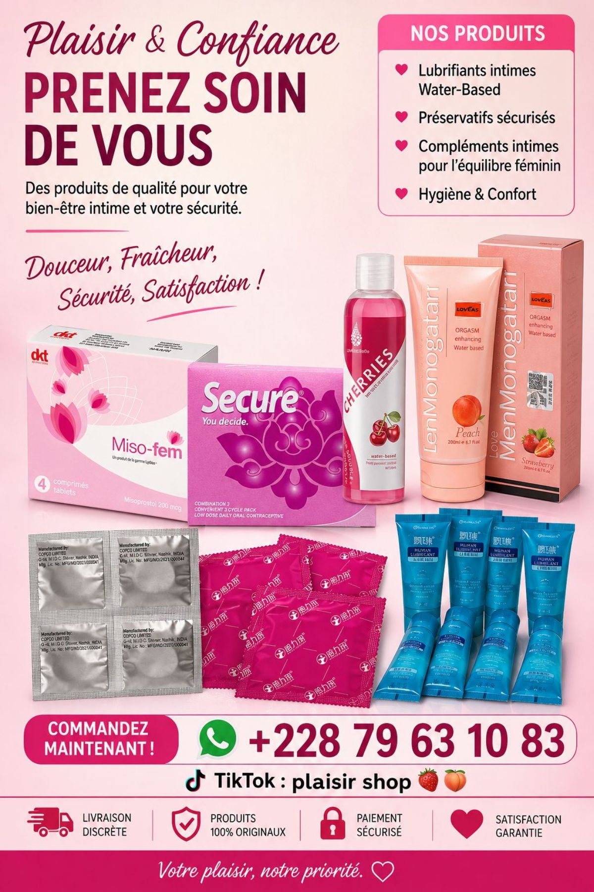 Lubrifiants et préservatifs de qualité
