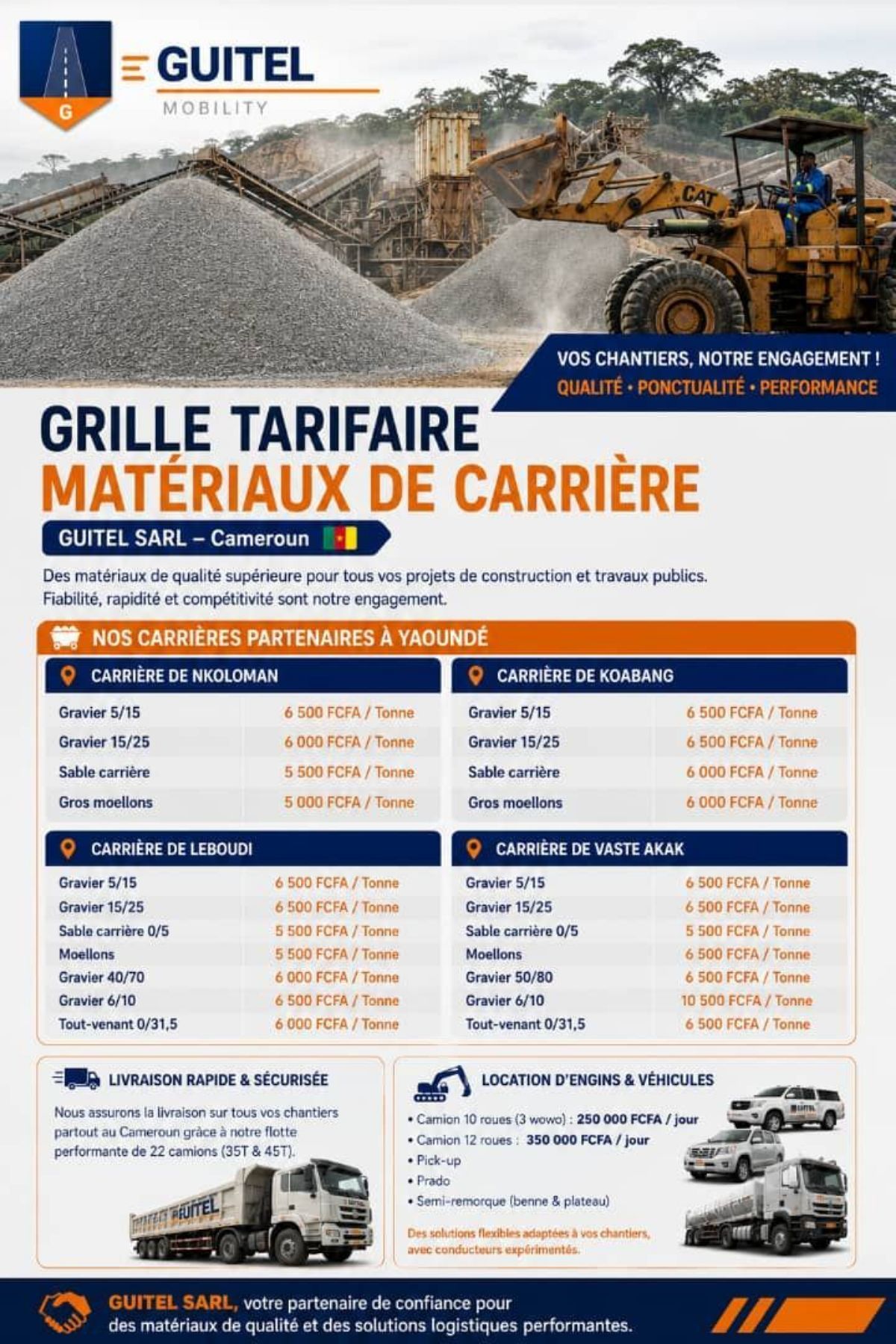 GRAVIER ET SABLE A VENDRE À YAOUNDÉ