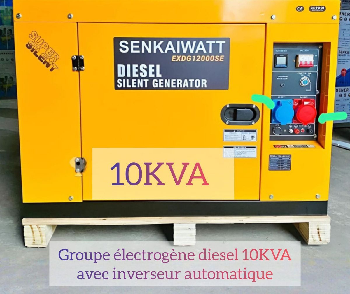 Groupe électrogène diesel 10KVA avec inverseur au