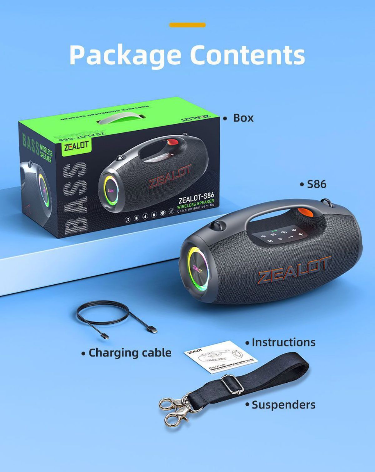 Enceinte bluetooth portable Zealot S86 - photo 2