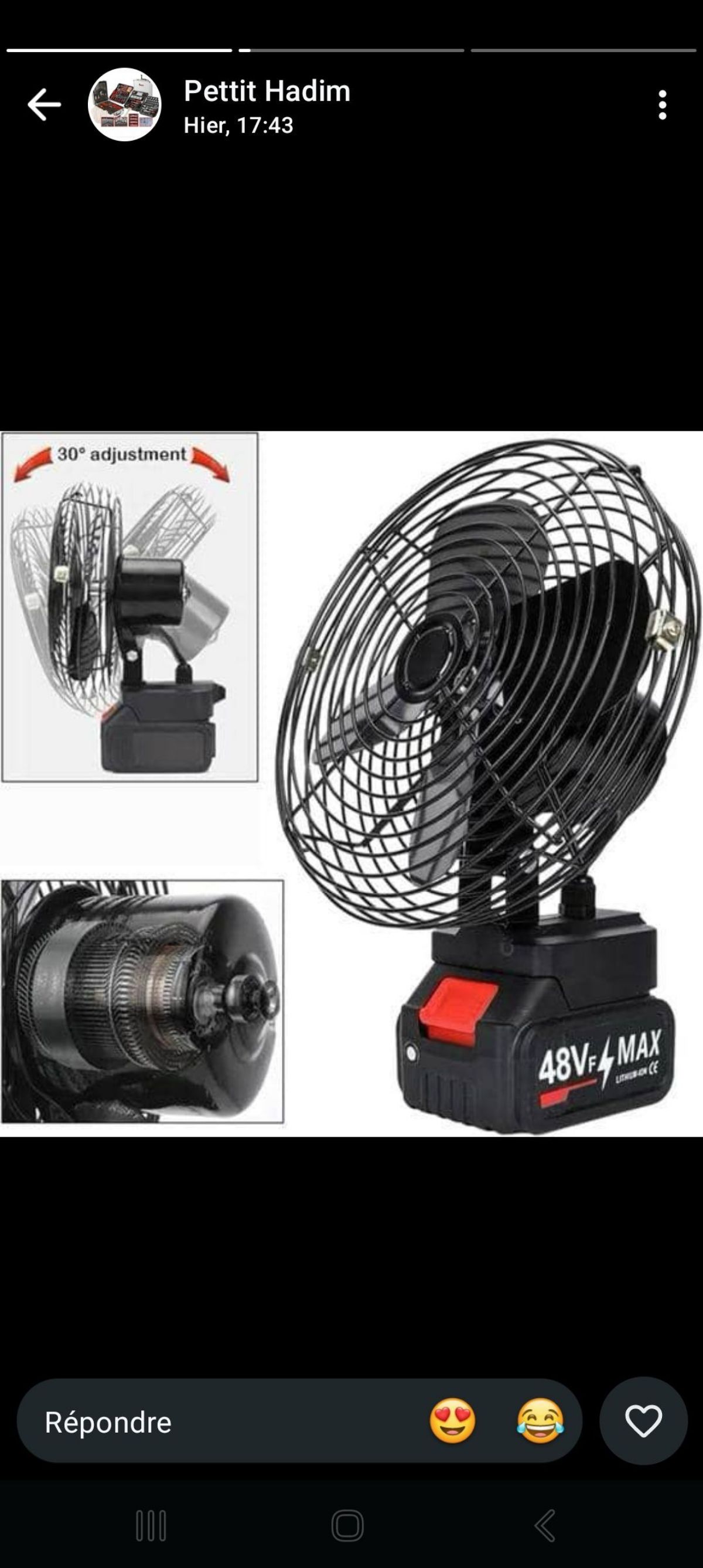 Ventilateur sans fil 48V