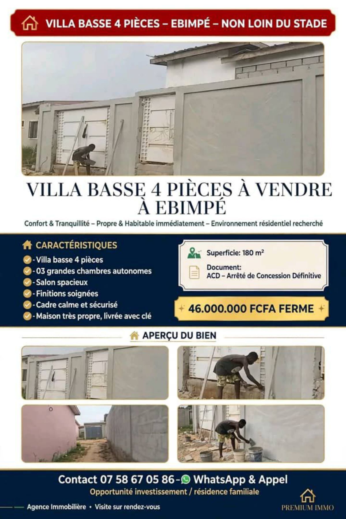 Villa Basse 4 Pièces à Ebimpé