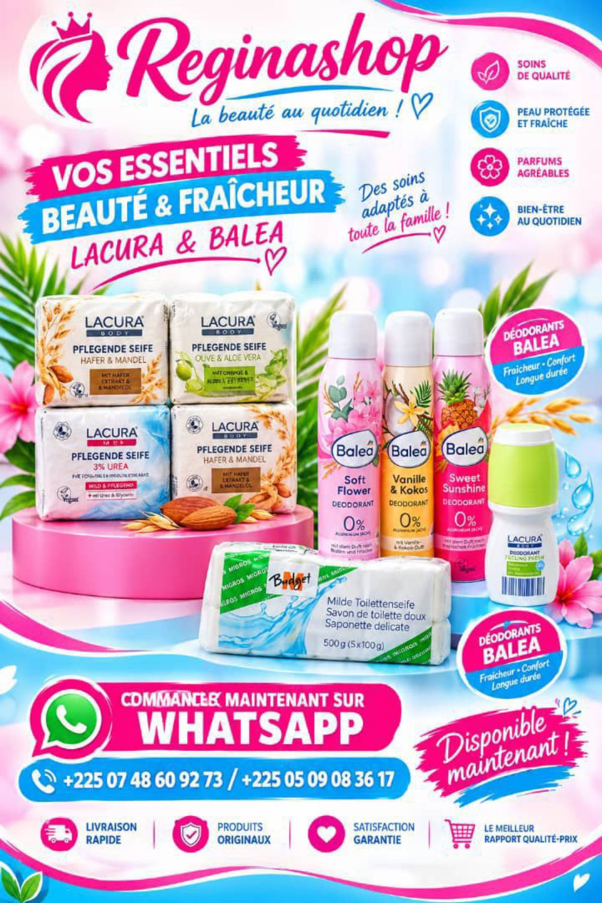Déodorants baléa/Savon Lacura/roll-on