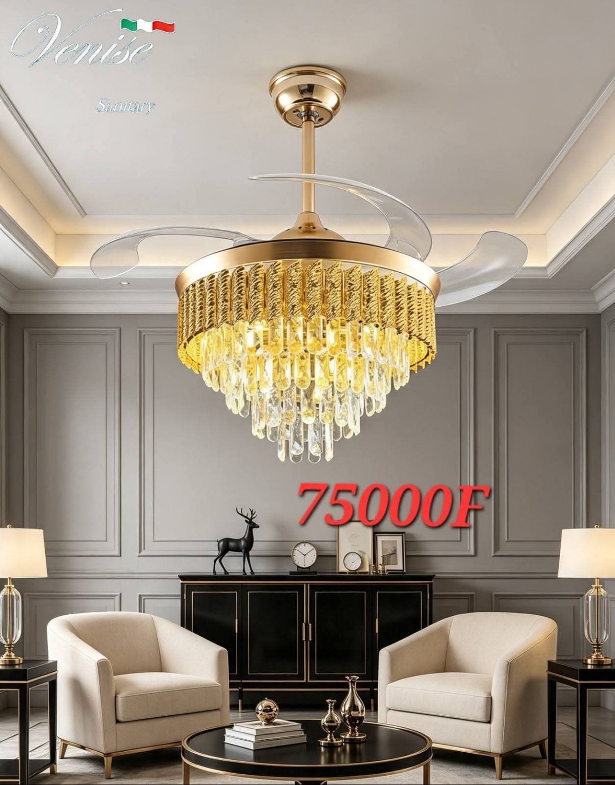LUSTRE VENTILÉ LED BLUETOOTH - photo 2