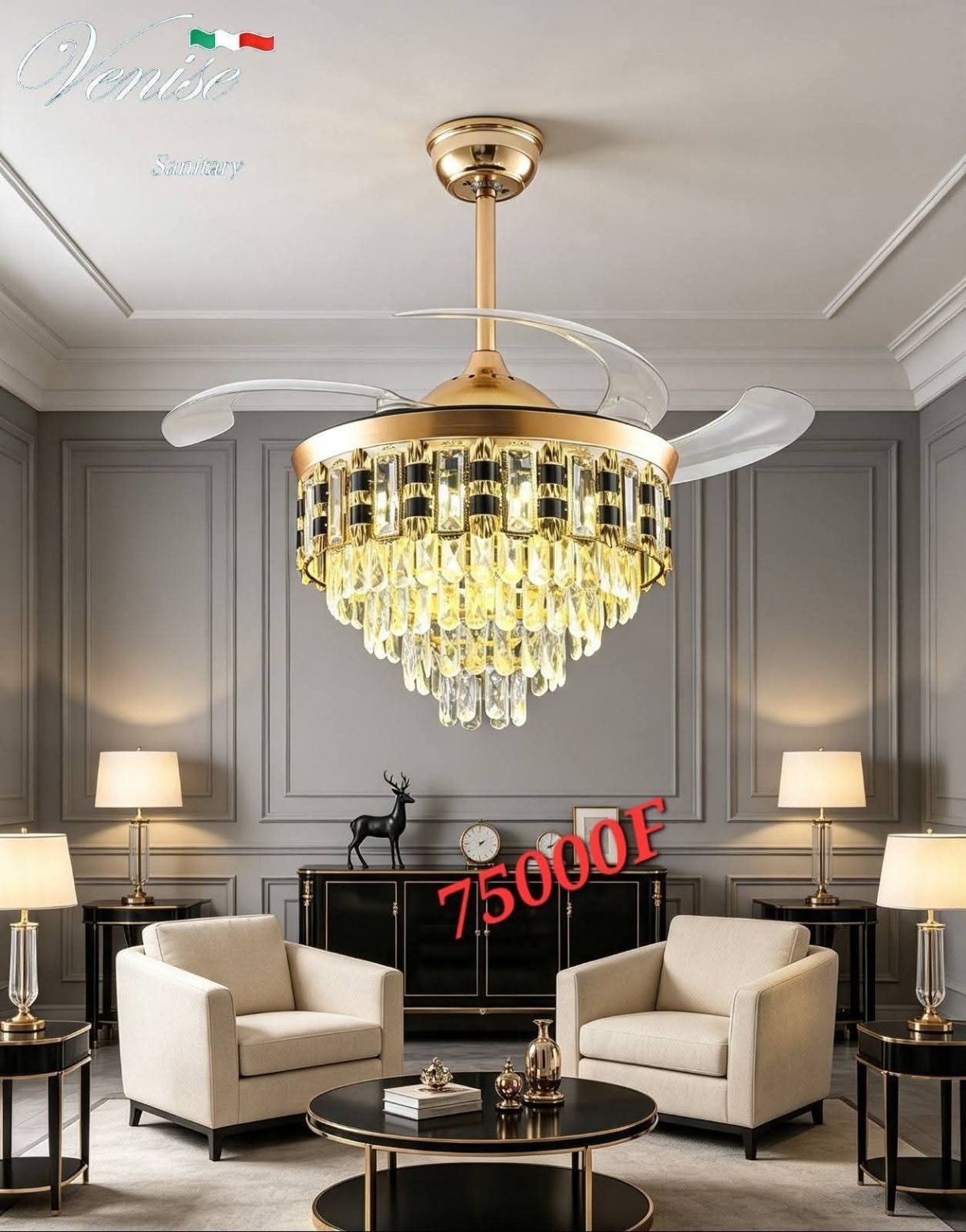 LUSTRE VENTILÉ LED BLUETOOTH