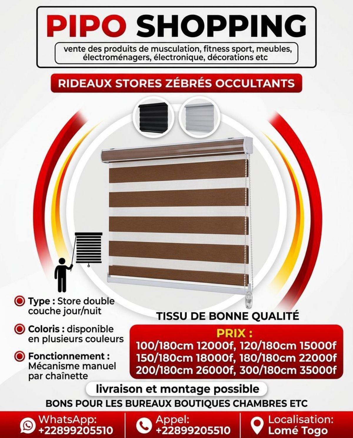 Rideaux stores Zebra