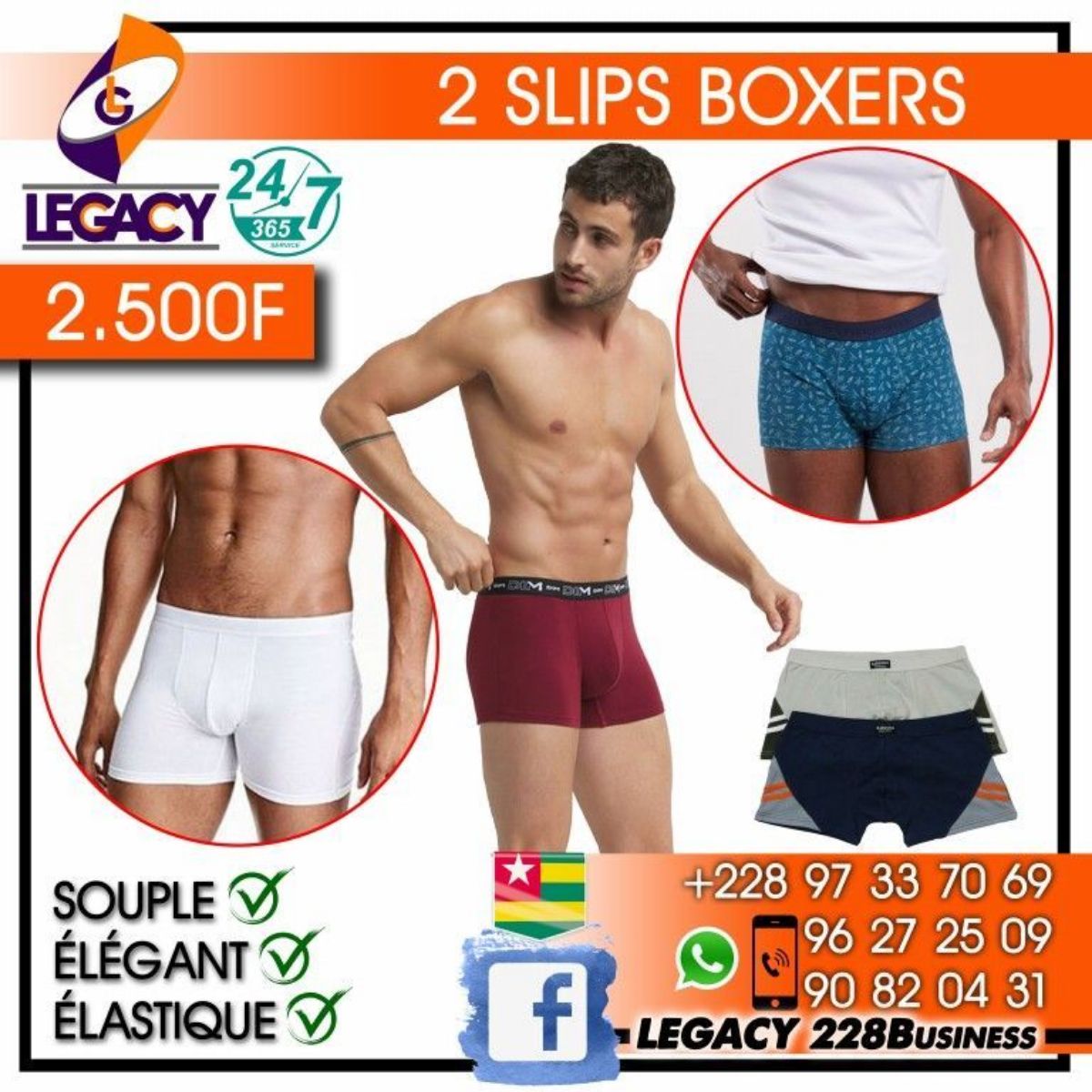 2 SLIPS BOXERS