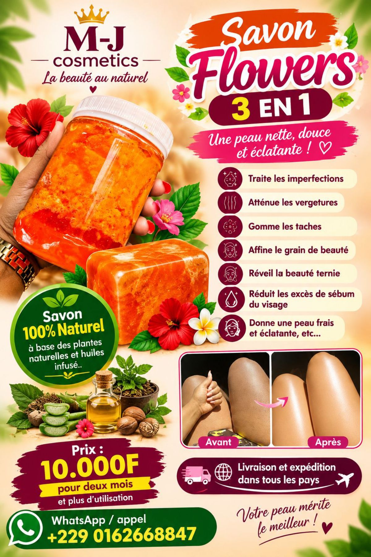 Savon flowers 3en1