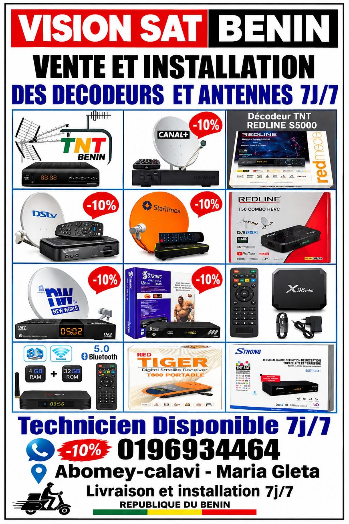 Vente et installation des decodeurs