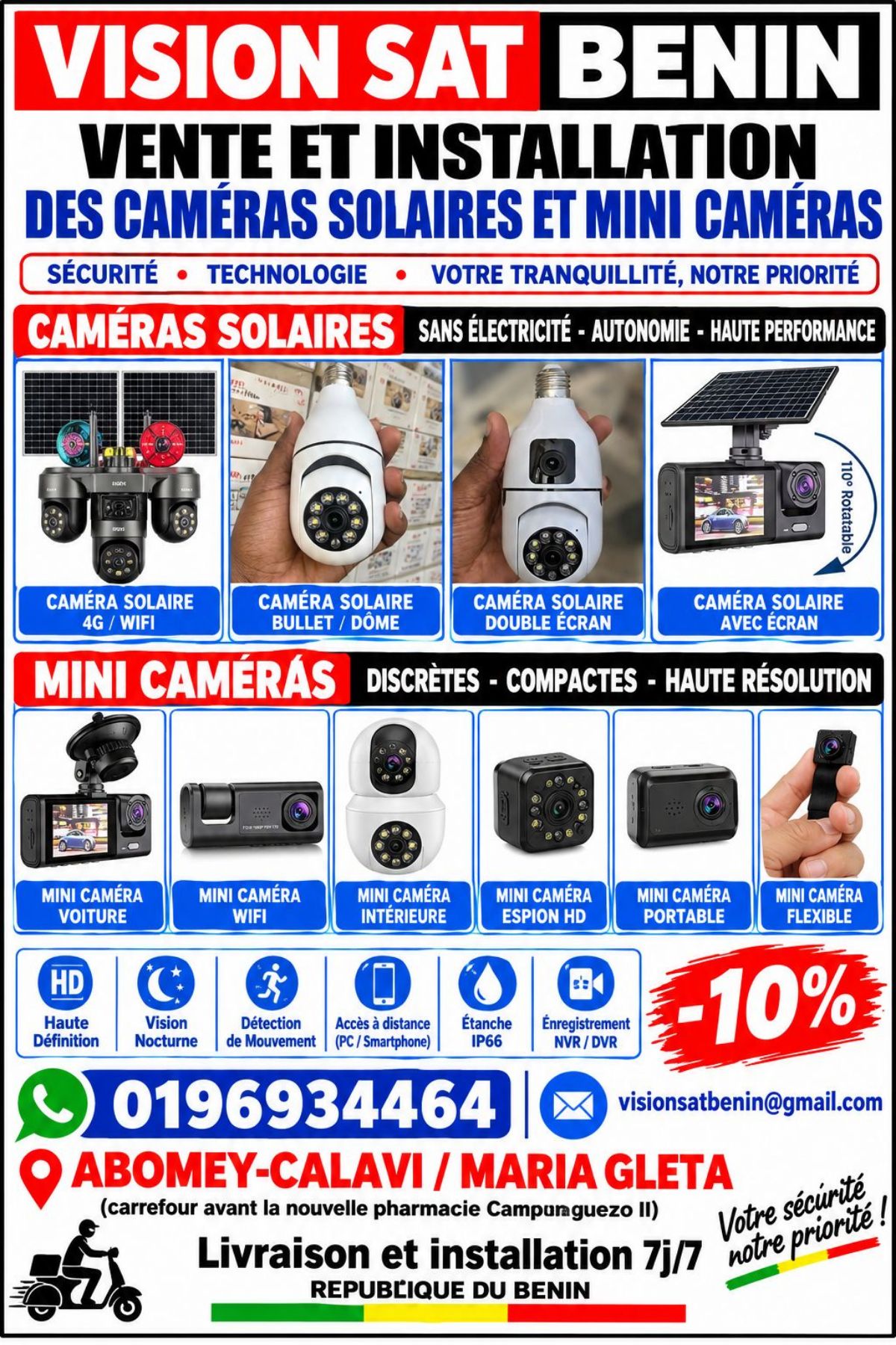 VENTES ET INSTALLATION DES CAMÉRAS SOLAIRE
