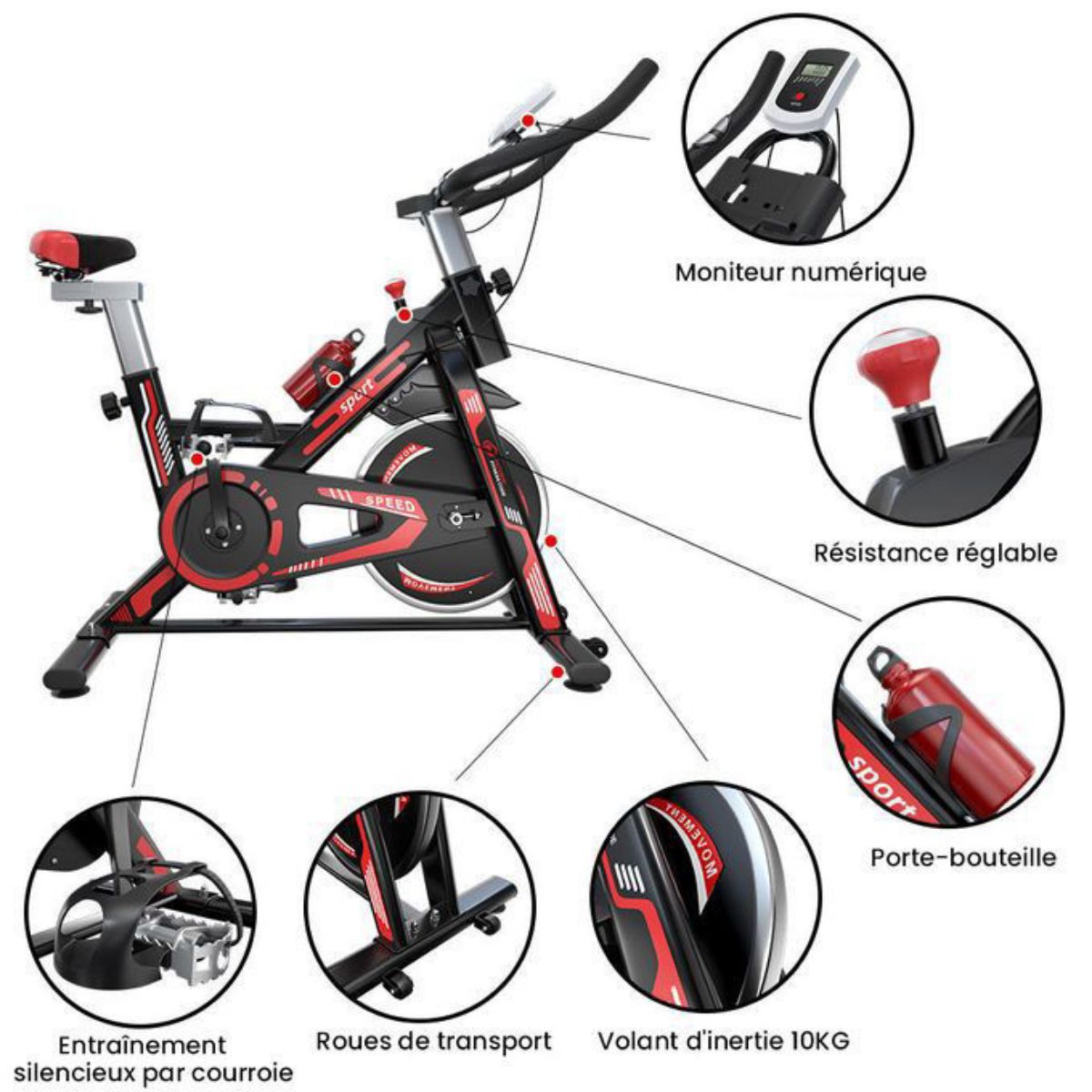Vélo d&rsquo;appartement (Spinning) - photo 3