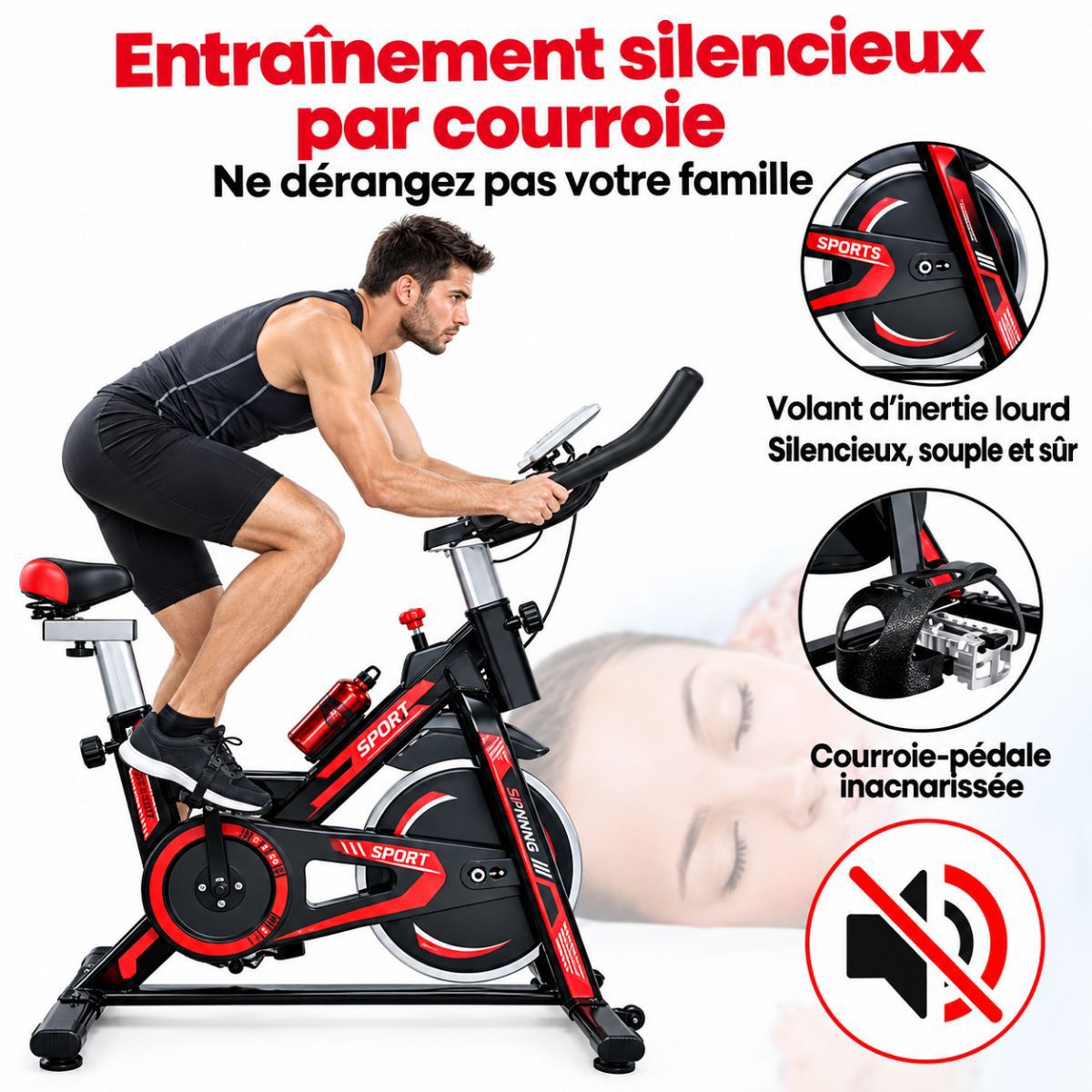 Vélo d&rsquo;appartement (Spinning) - photo 2