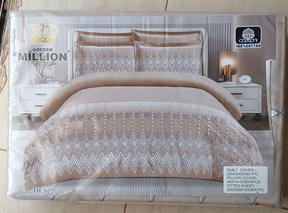 Parure de lit golden million 6p 100% coton