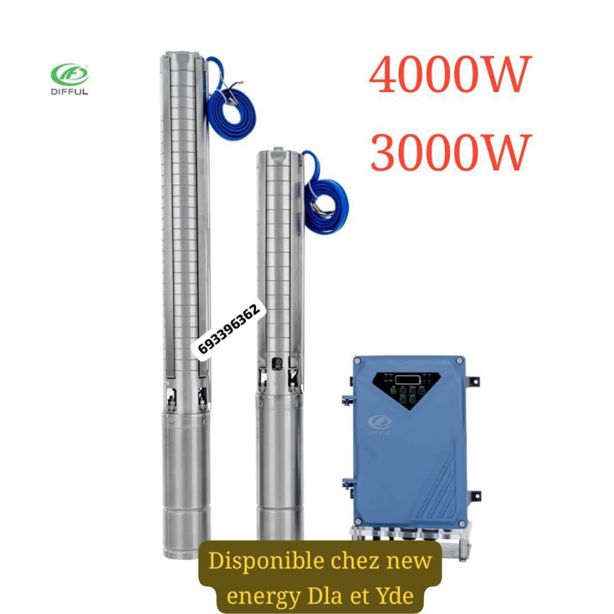 Pompe solaire hybride 3000W (4HP) & 4000W(5HP)
