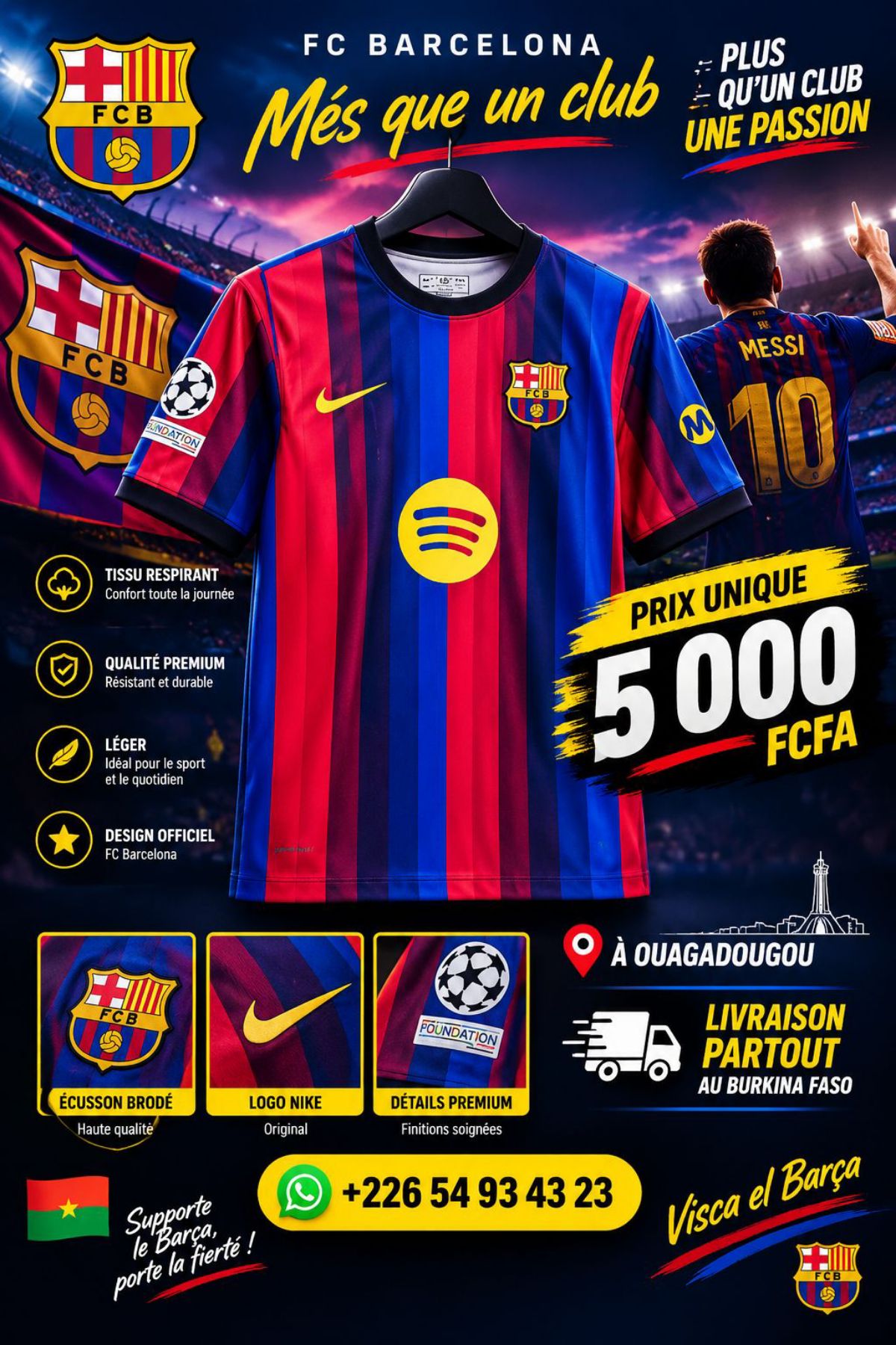 Maillots de football a Ouagadougou