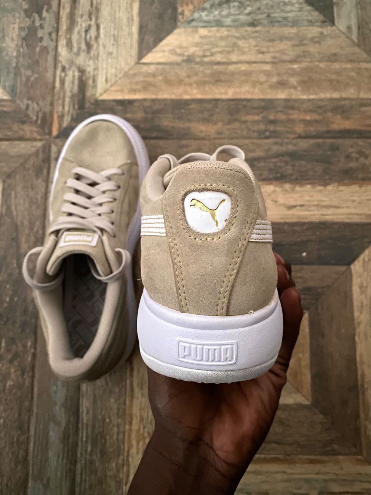 Baskets Puma Suede XL Beige (Taille 40) Bon État - photo 3