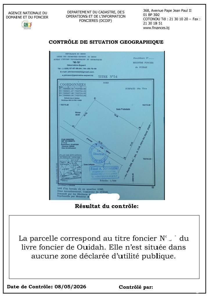 Parcelle à Vendre à OUIDAH