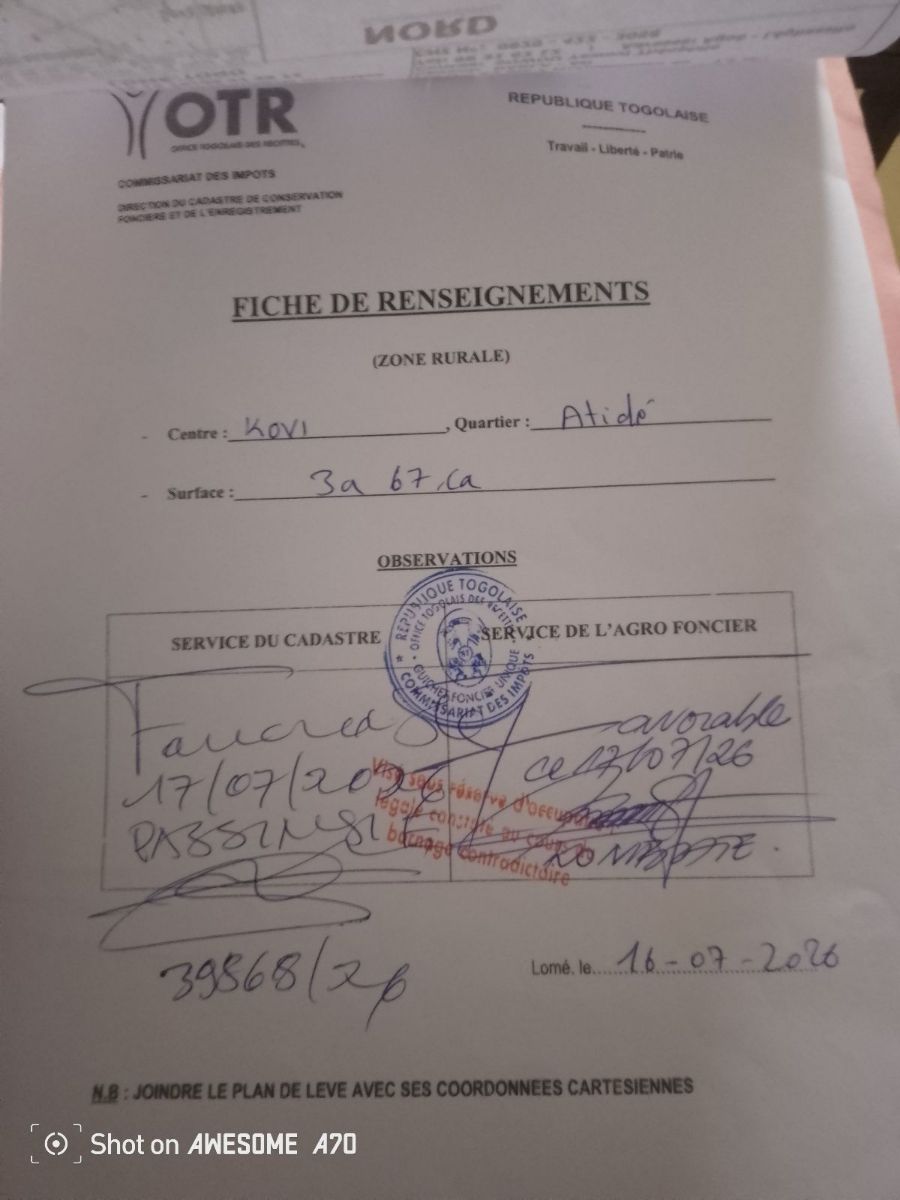 1/2 Lot en vente kovie atide non loin ananissime
