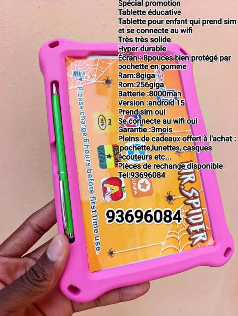 Tablette pour enfant avec pochette en gomme