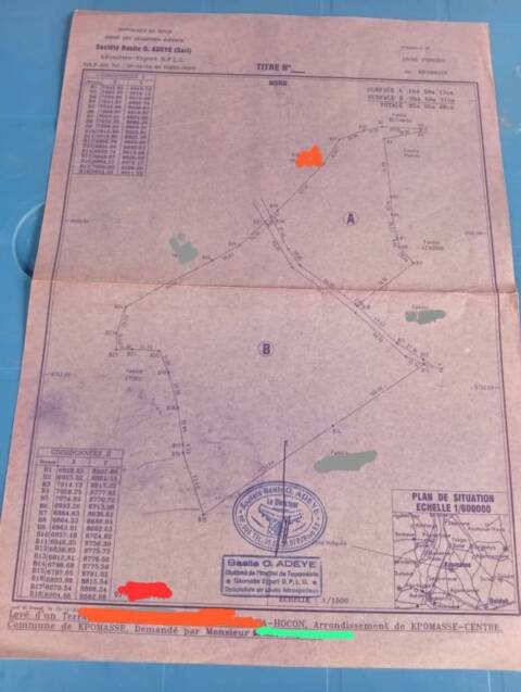 Domaine à kpomassè à vendre avec TF