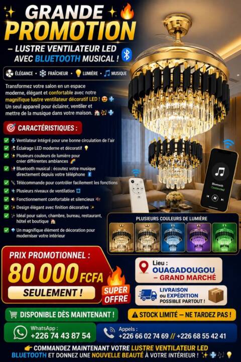 LUSTRE LED BLUETOOTH MUSICAL
