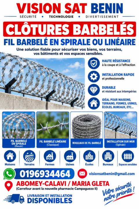 Ventes et installation des Clôtures Barbelés