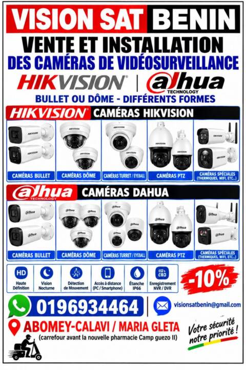 VENTE ET INSTALLATION DES CAMÉRAS HIK VISION ET