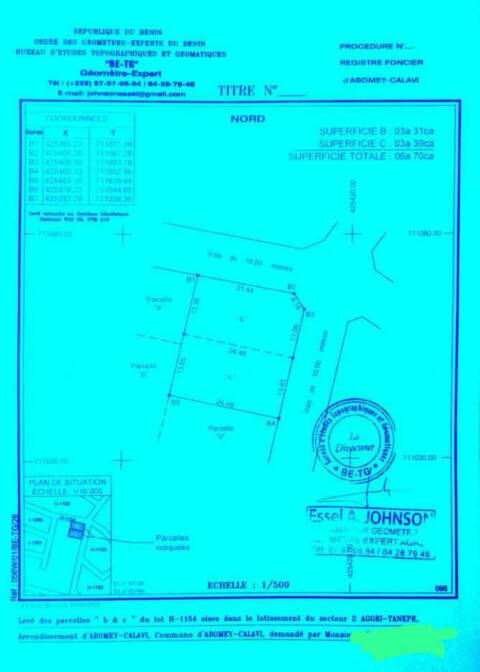 2 PARCELLES EN VENTE À PARANA – ABOMEY-CALAVI